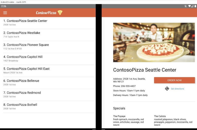 Contoso pizza demo app