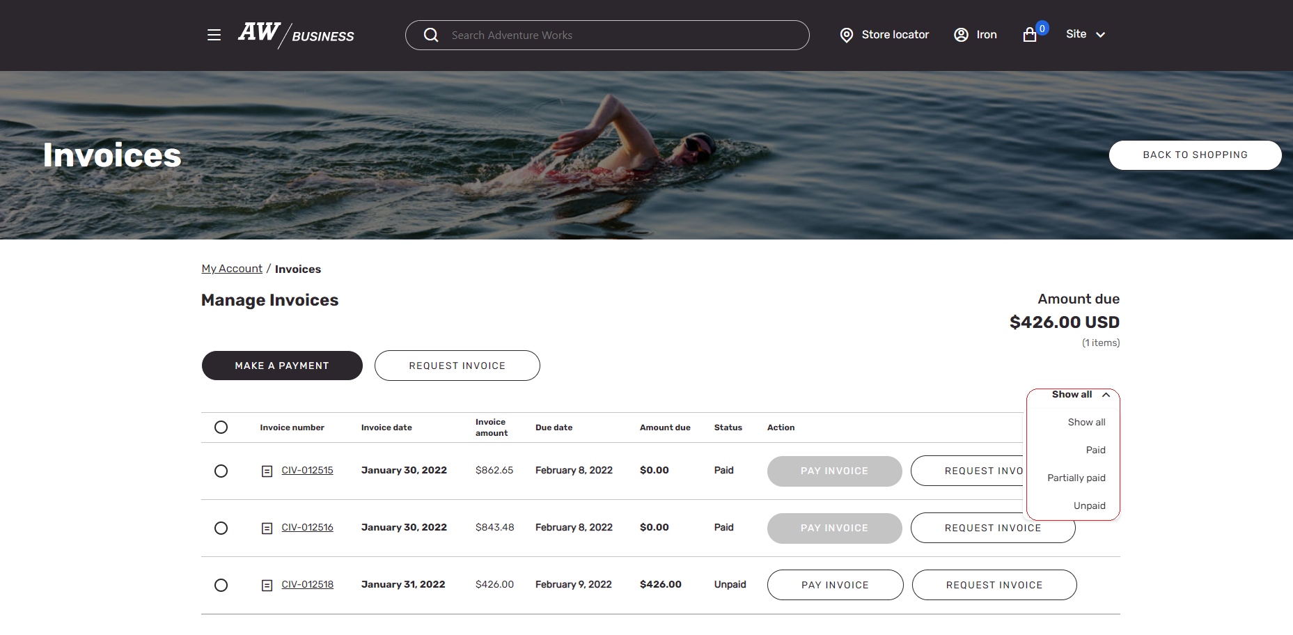 Screenshot der Seite 
