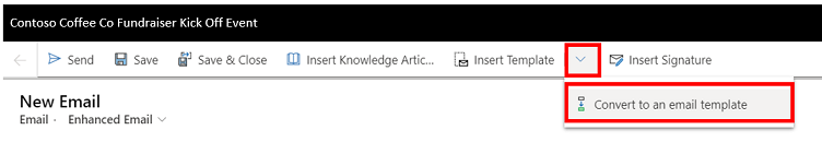 Eine E-Mail in eine Vorlage konvertieren Eine E-Mail in eine Vorlage konvertieren