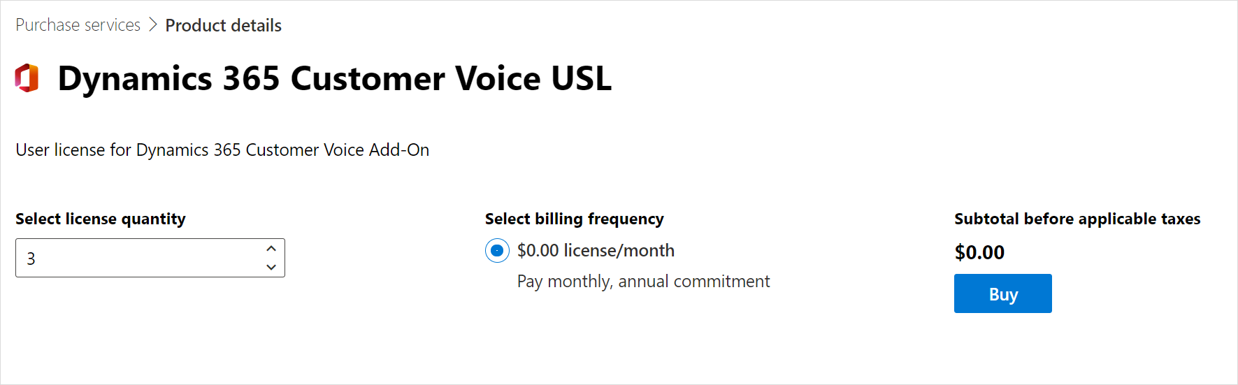 Buy Dynamics 365 Customer Voice USL Buy Dynamics 365 Customer Voice USL.