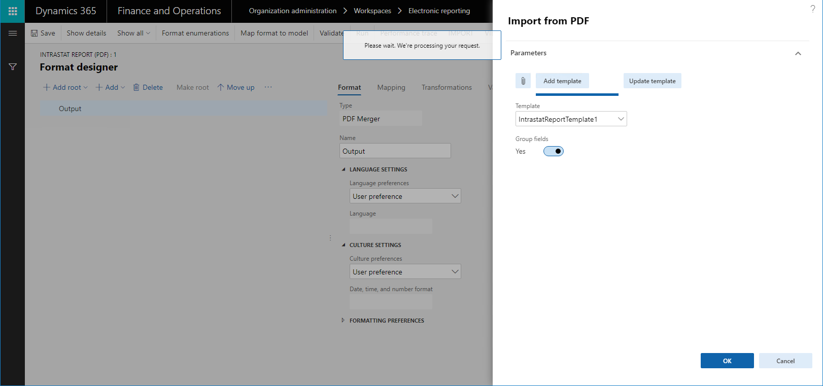 Import aus PDF-Dialogfeld.