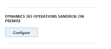 Sandbox Configure button.