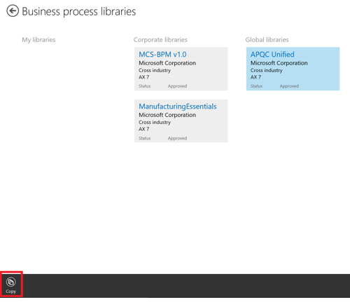 Location of the Copy button.