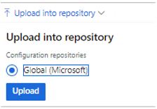In Repository-Optionen hochladen.