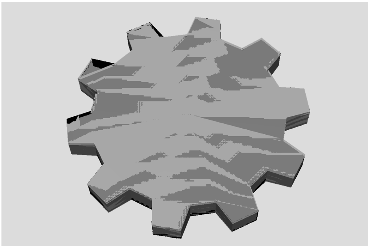 Abstand zwischen den Geometrieflächen vergrößern.