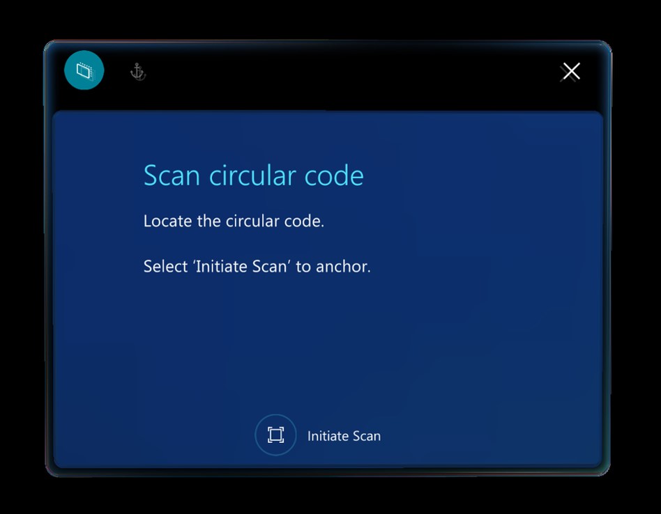 Schaltfläche „Scan starten“ auf der Seite „Kreisförmige Code-Verankerung scannen“.