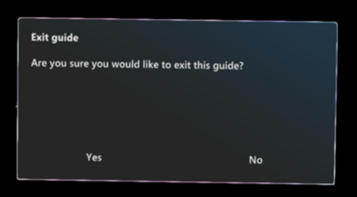 Beispiel eines Dialogfelds mit den Schaltflächen „Ja“ und „Nein“.