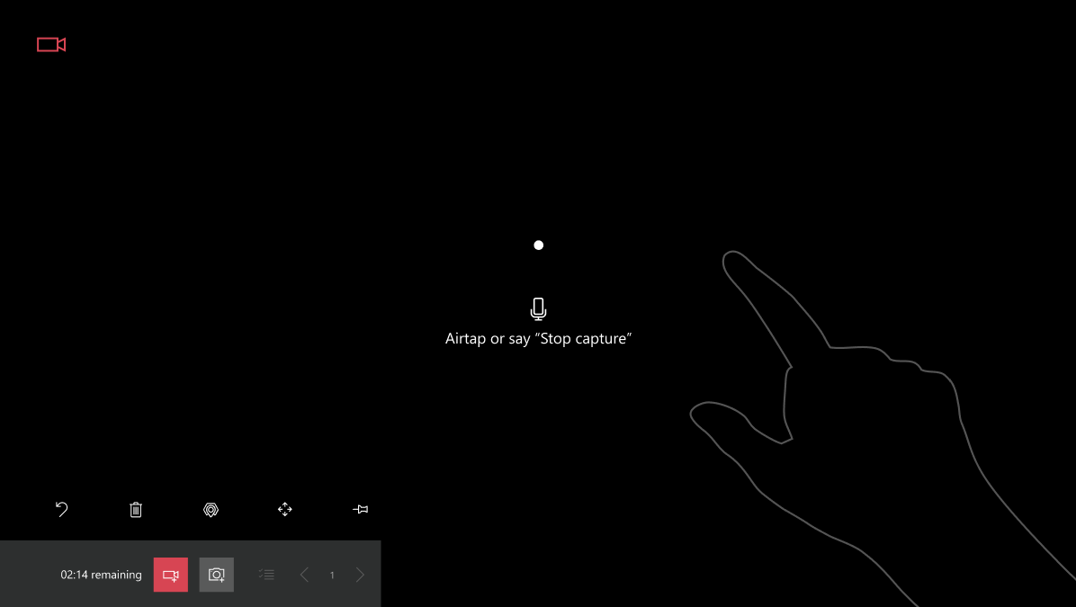 Screenshot zum Stoppen der Videoaufnahme in Dynamics 365 Remote Assist.
