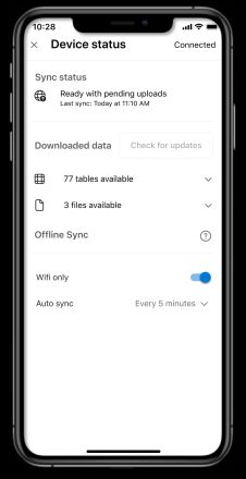 Offline-Synchronisierungseinstellungen für Field Service Mobile