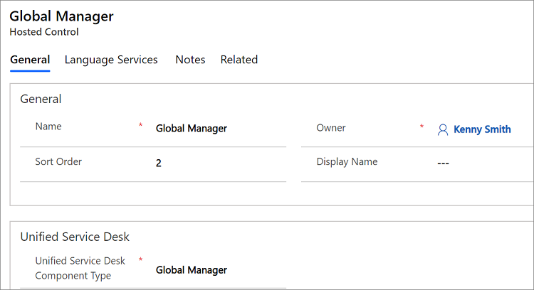 Globaler Manager gehostetes Steuerelement.