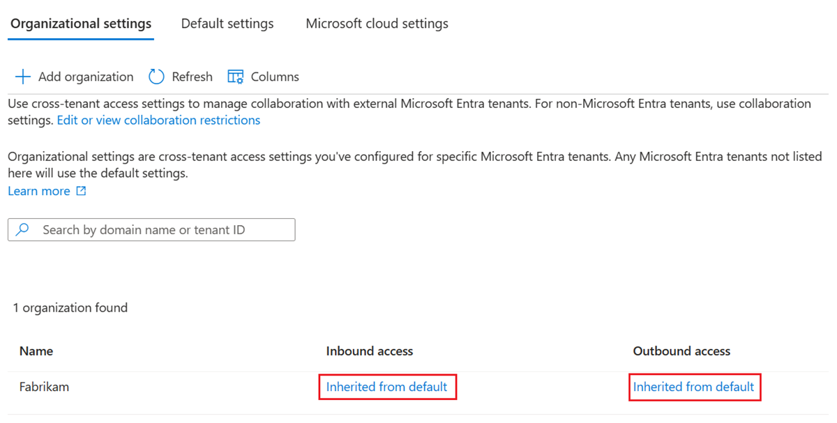 Konfigurieren des mandantenübergreifenden Zugriffs für die  B2B-Zusammenarbeit - Microsoft Entra External ID