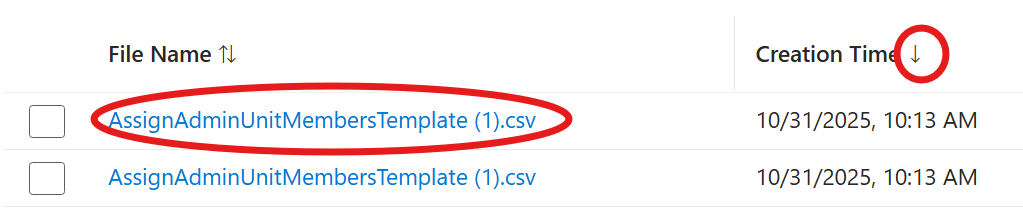 Screenshot der Massenauftragslisten, das den abgeschlossenen Vorgang zeigt.