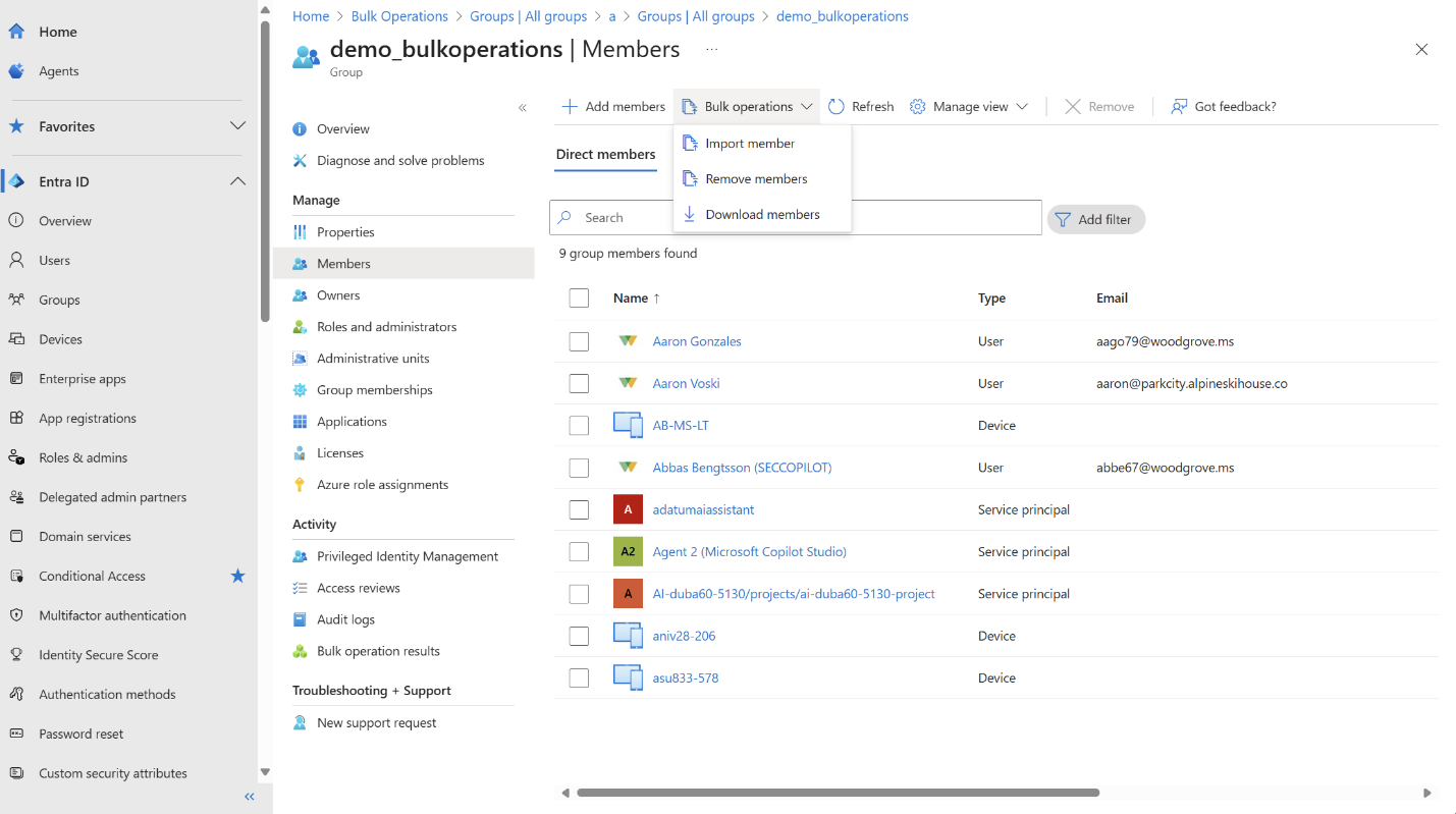 Screenshot des Menüs 