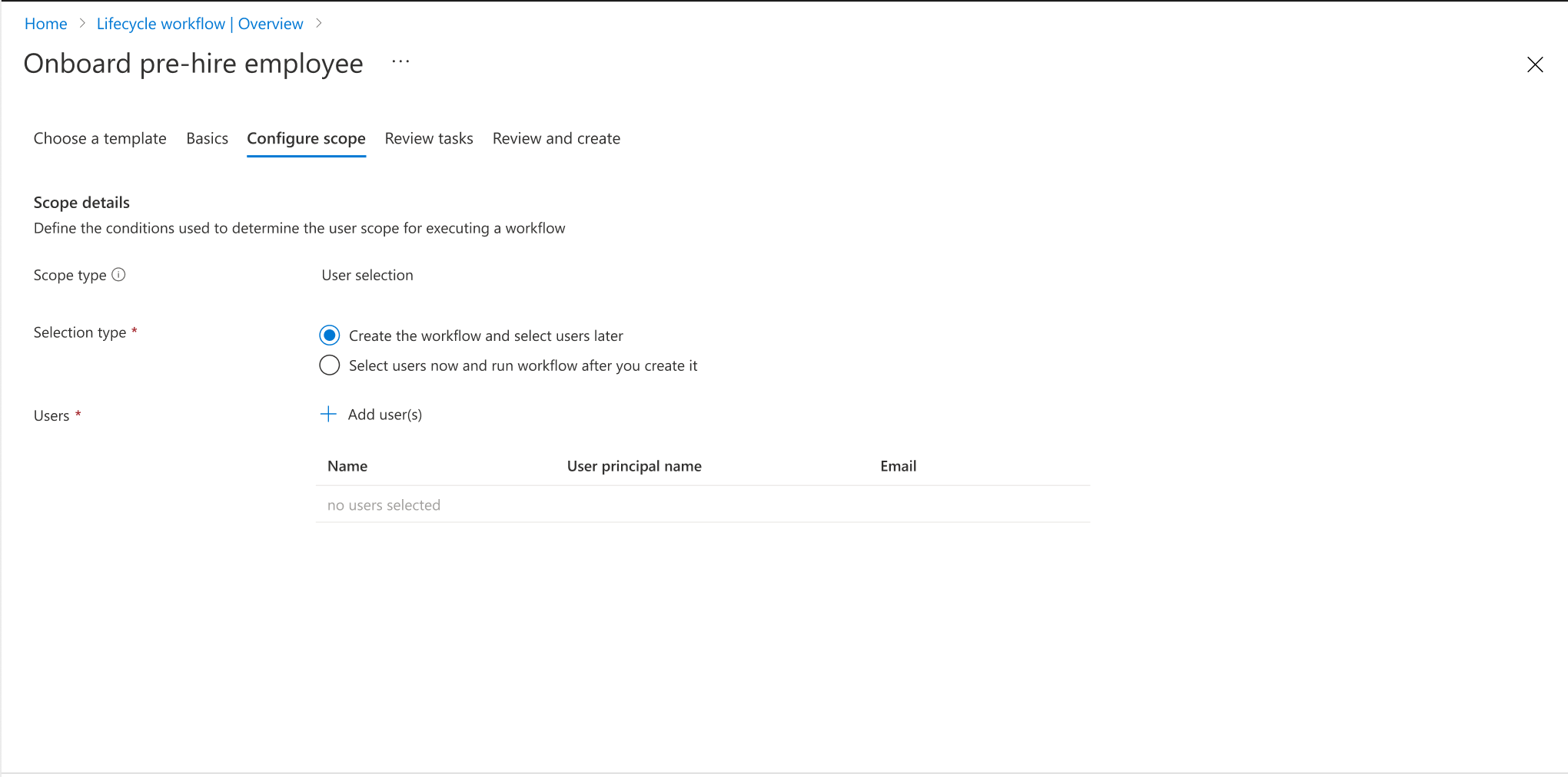 Screenshot der Auswahl von Benutzern für die manuelle Workflowausführung.