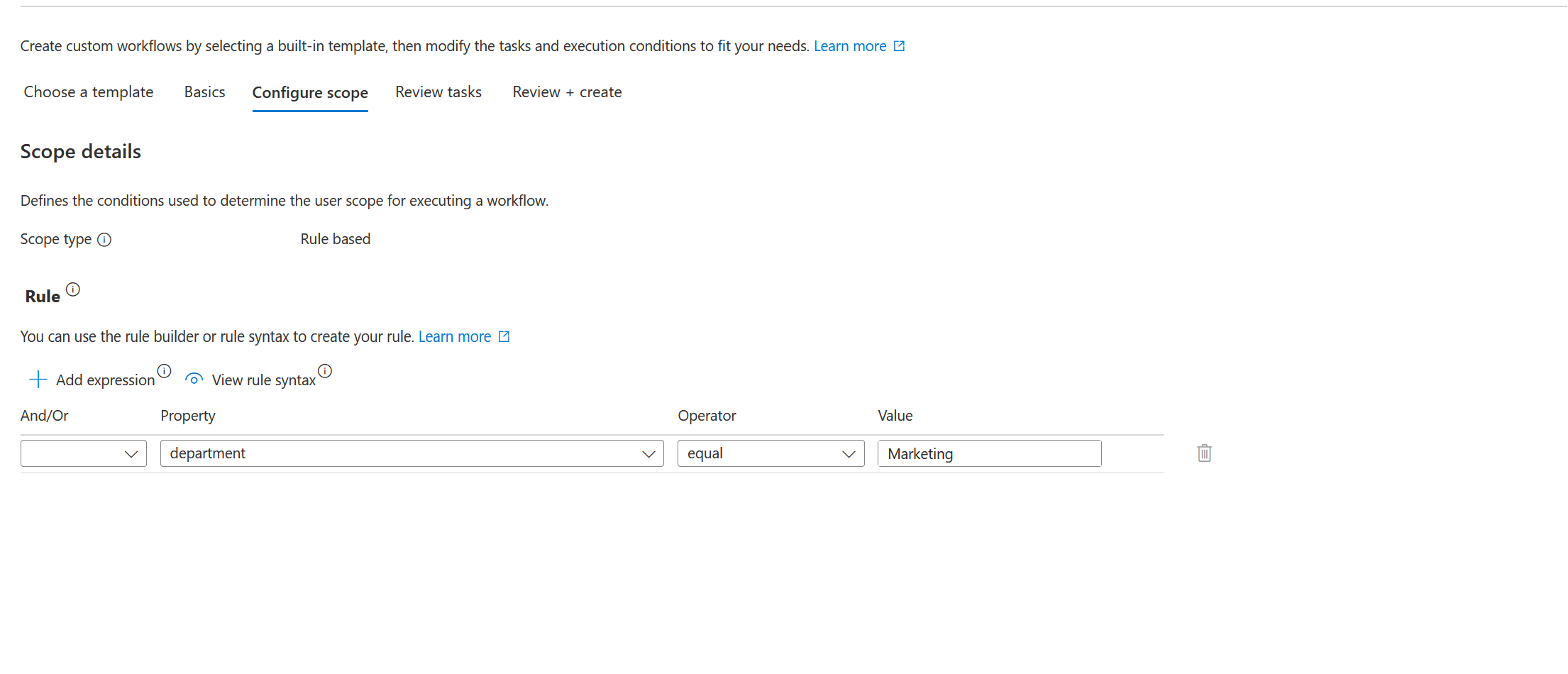 Screenshot des Übersichtsbildschirms für den zeitbasierten Attributtrigger.