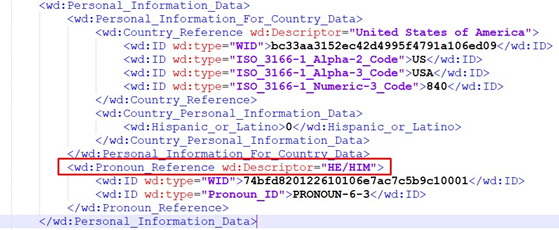 Screenshot der Workday Get Worker API-Antwort.