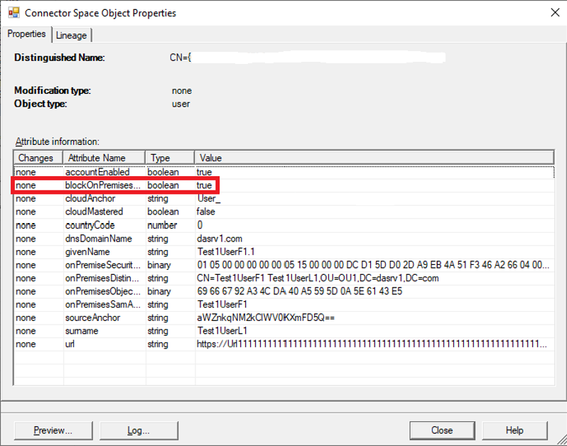 Screenshot zum Blockieren des Datenflusses.
