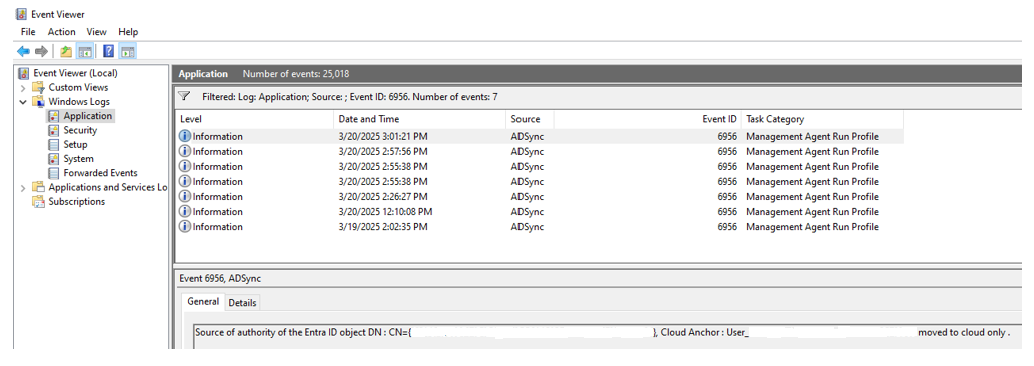 Screenshot der Ereignis-ID 6956.