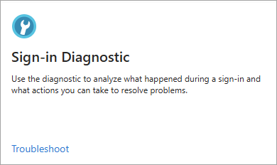 Screenshot der Kachel „Anmeldediagnose“