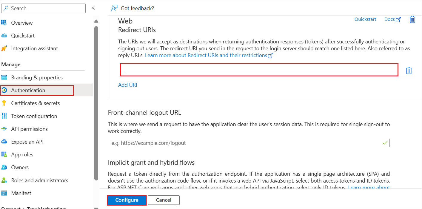 Screenshot mit Anzeige der Umleitungswerte.
