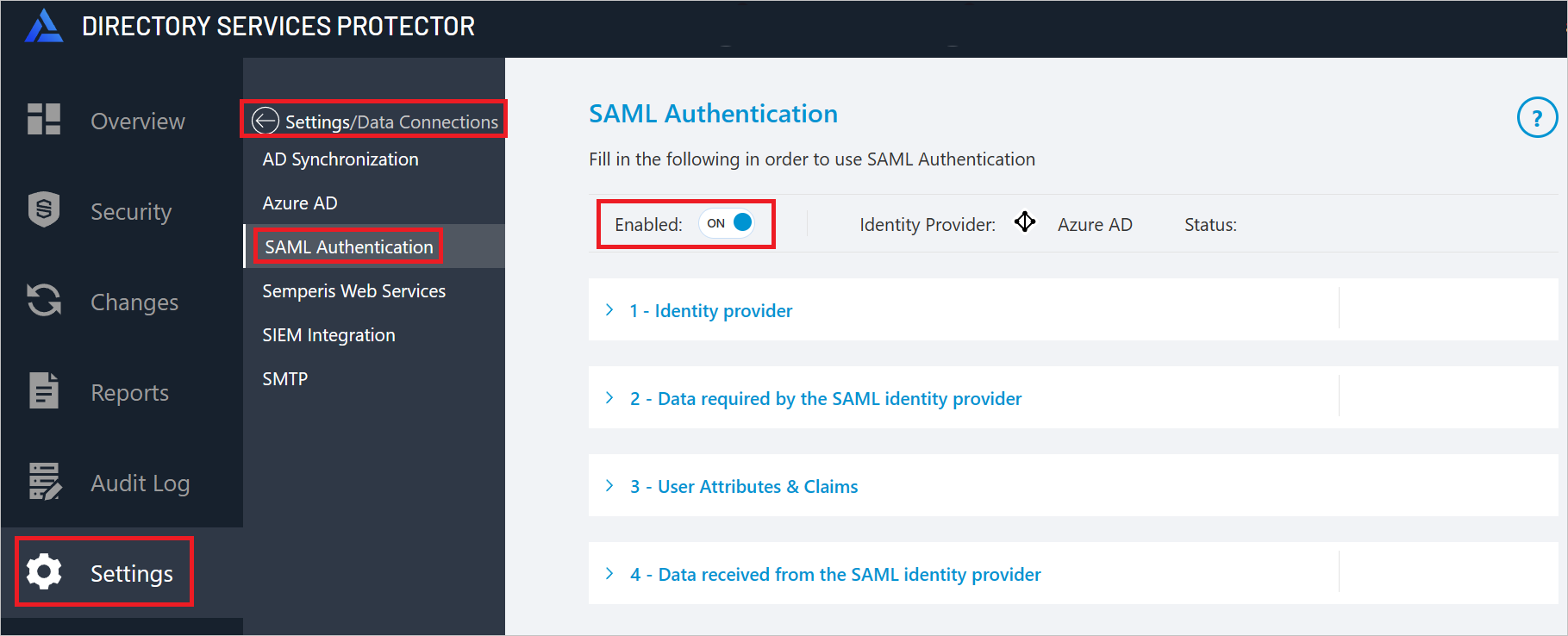 Account Screenshot shows the settings of the configuration.