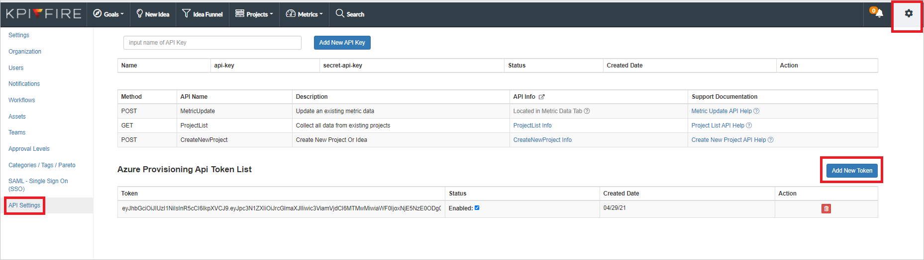 kpifire-Tokengenerierung