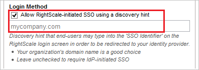 Screenshot shows where you can specify a Login Method.