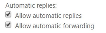 Screenshot der Einstellung „Automatische Antworten“.