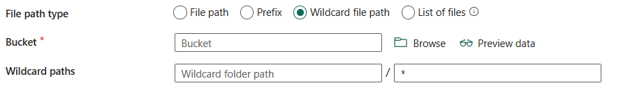 Screenshot, der den Dateipfad mit Wildcard-Zeichen zeigt.