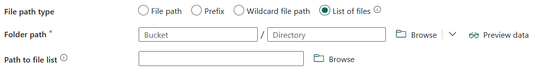 Screenshot, der zeigt, wie Sie die Liste der Dateien konfigurieren.