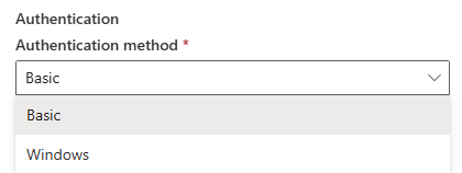 Screenshot der Authentifizierungsmethode für SAP HANA.