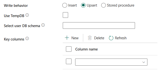 Screenshot, der zeigt, dass die Option 'TempDB verwenden' nicht ausgewählt ist.