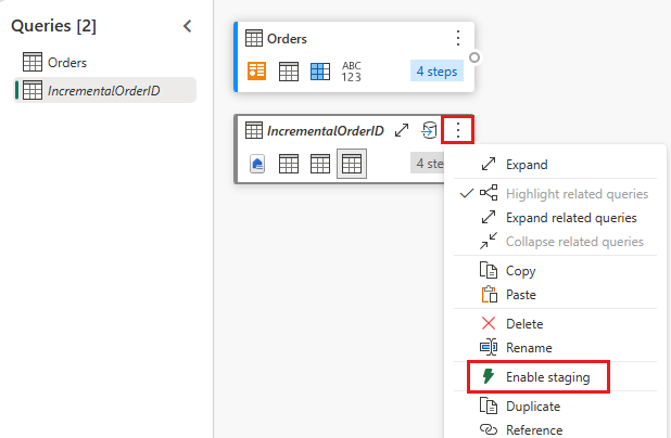 Screenshot: Funktion zum Deaktivieren von Staging.