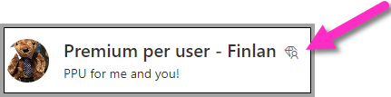 Screenshot zeigt einen Premium-Arbeitsbereich. Ein Pfeil zeigt auf das Diamantsymbol.