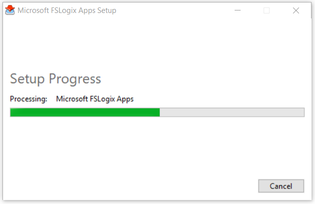 Screenshot of progress screen
