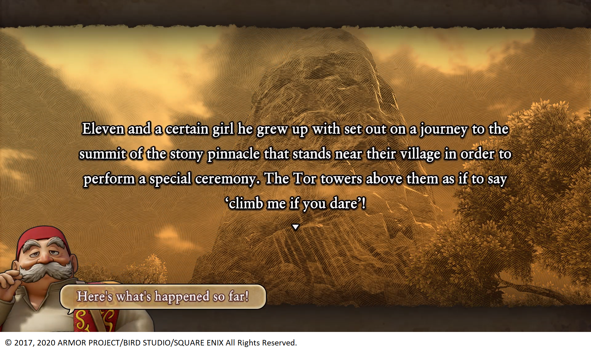 Dragon Quest XI S: Echoes of an Elusive Age-Screenshot mit dem Text: 