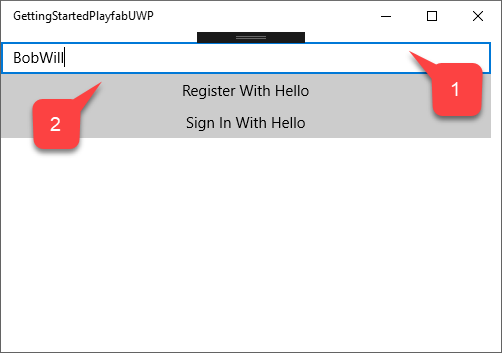 UWP-Beispiel: Registrieren
