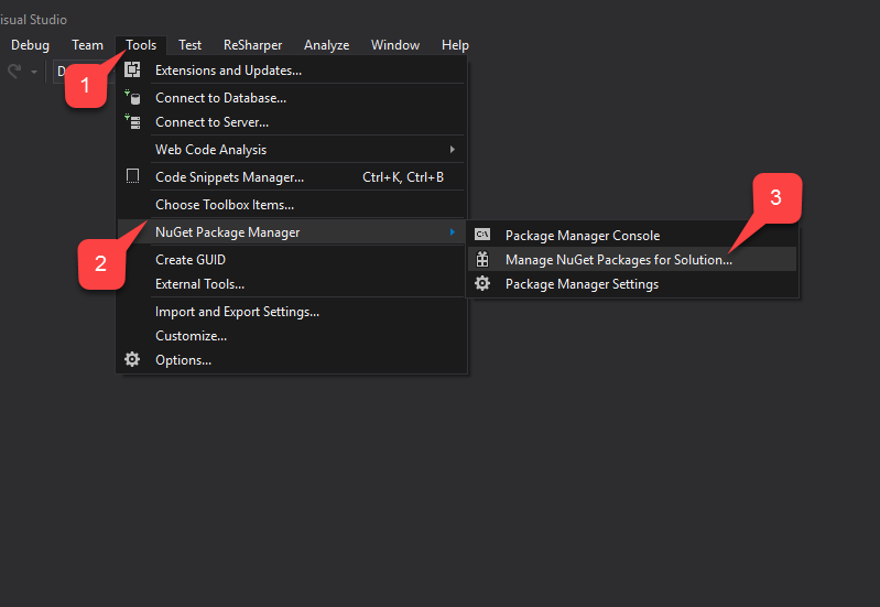 Visual Studio NuGet-Paket-Manager
