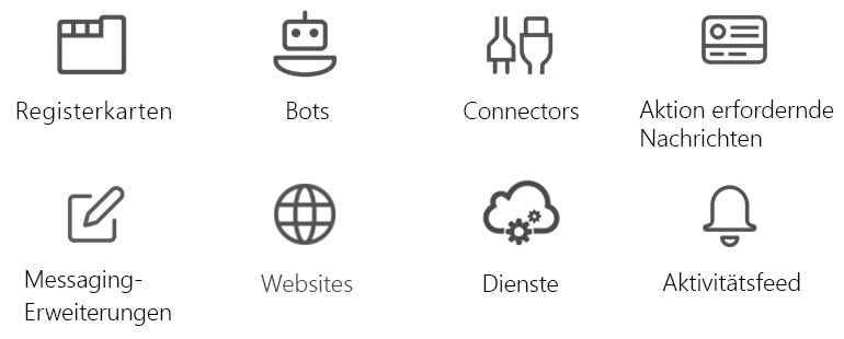 Rufen Sie die Microsoft Teams-API von Registerkarten, Bots, Websites und Diensten auf.
