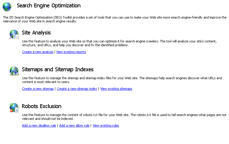 Screenshot mit Sitemaps und Sitemap-Indizes im Abschnitt 