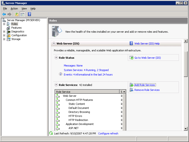 Screenshot der Strukturansicht 