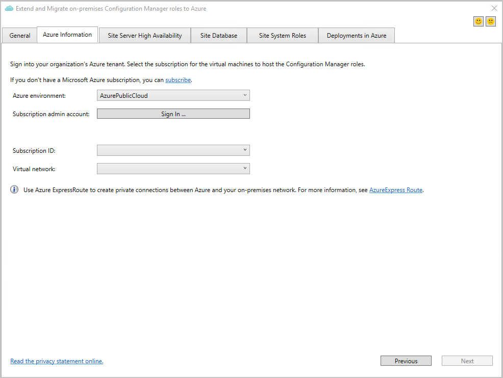 Azure Registerkarte 