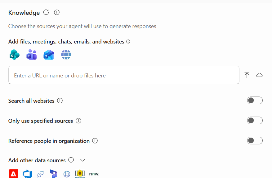 Ein Screenshot des Abschnitts „Wissen“ auf der Registerkarte „Konfigurieren“, auf dem die Benutzeroberfläche der Auswahl angezeigt wird.