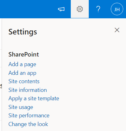 Shared channel site settings