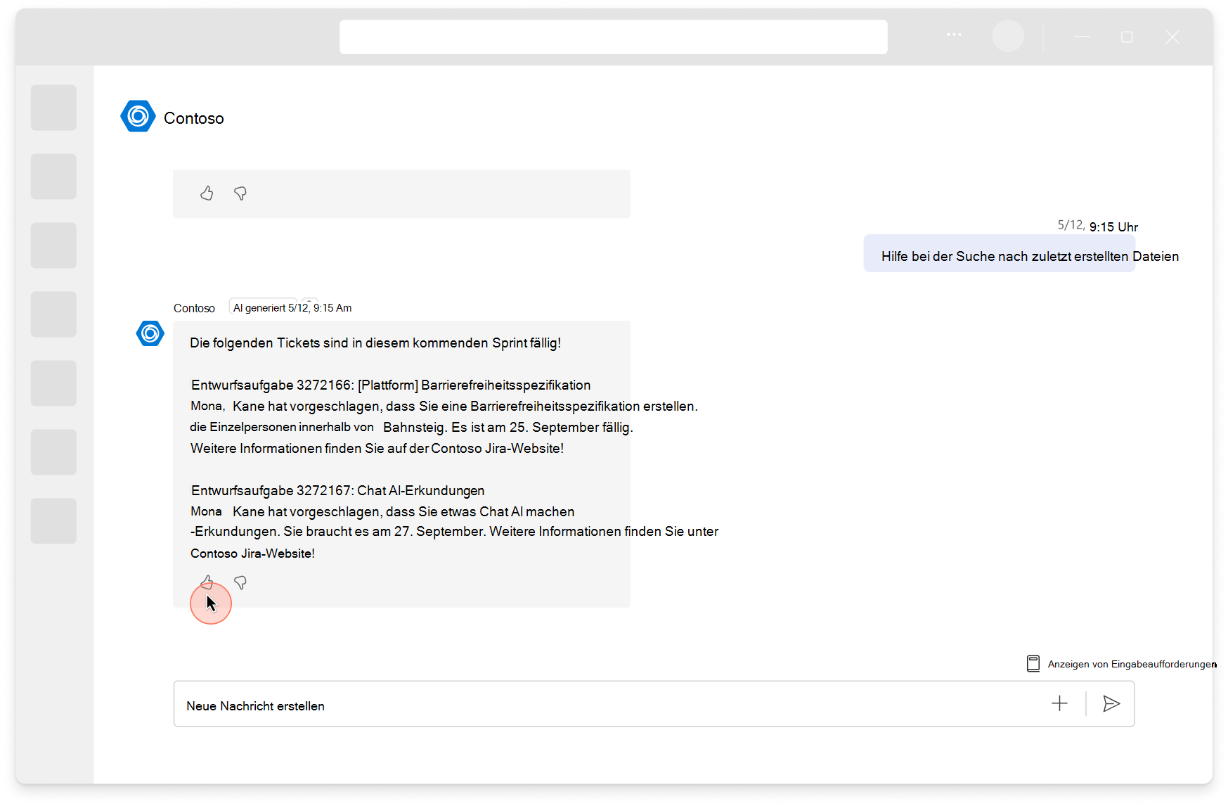 Screenshot der Feedbackschleife