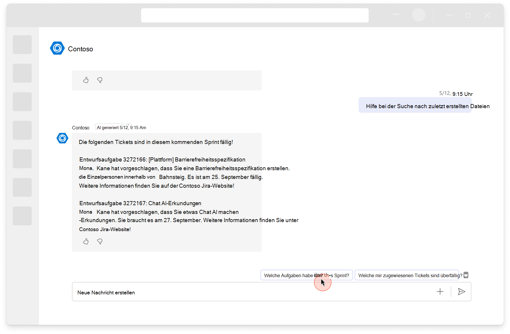 Screenshot der Vorgeschlagenen Eingabeaufforderung