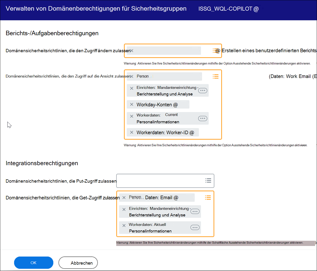 Screenshot: Hinzufügen von Richtlinien