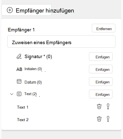 Screenshot: Freitextfeld