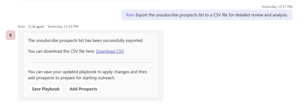 Screenshot der Aufforderung, alle abgemeldeten Interessenten in CSV zu exportieren.