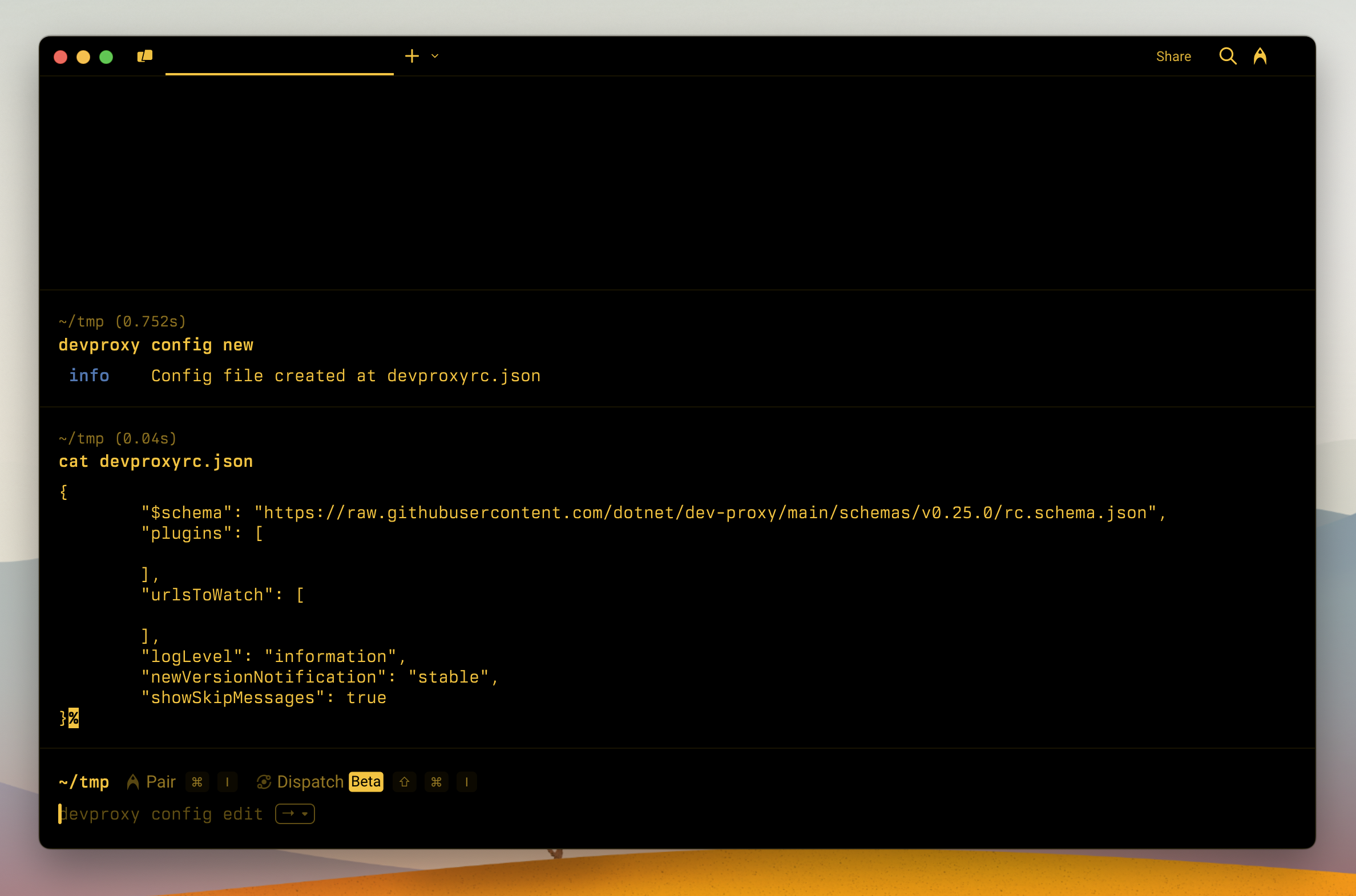 config new - Dev Proxy | Microsoft Learn